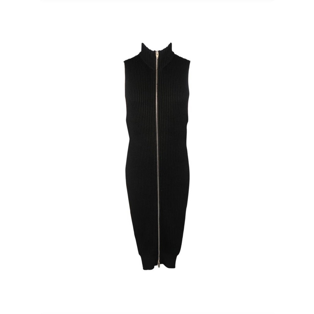 ALEXANDER WANG Black Wool Long Side Slit Sweater Vest Size L